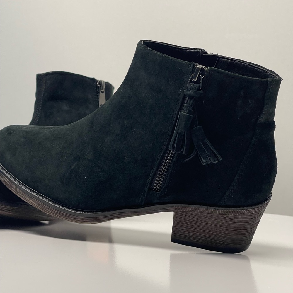 Propet Rebel Black Suede Tassel Double Zip Ankle Boots Womens Size 7 NEW w/o Box - Picture 6 of 10